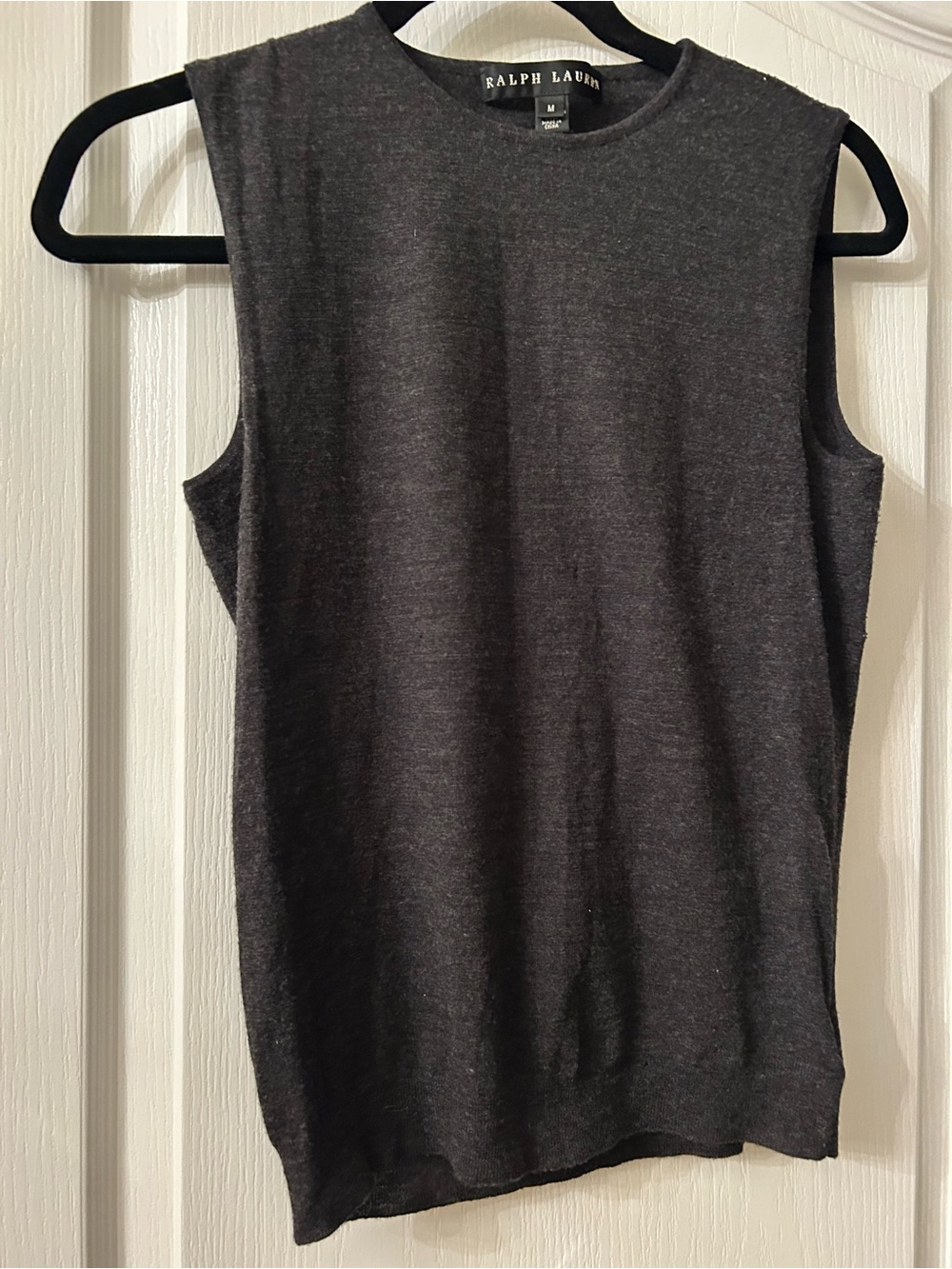 Ralph Lauren Dark Charcoal Sleeveless Knit Tank